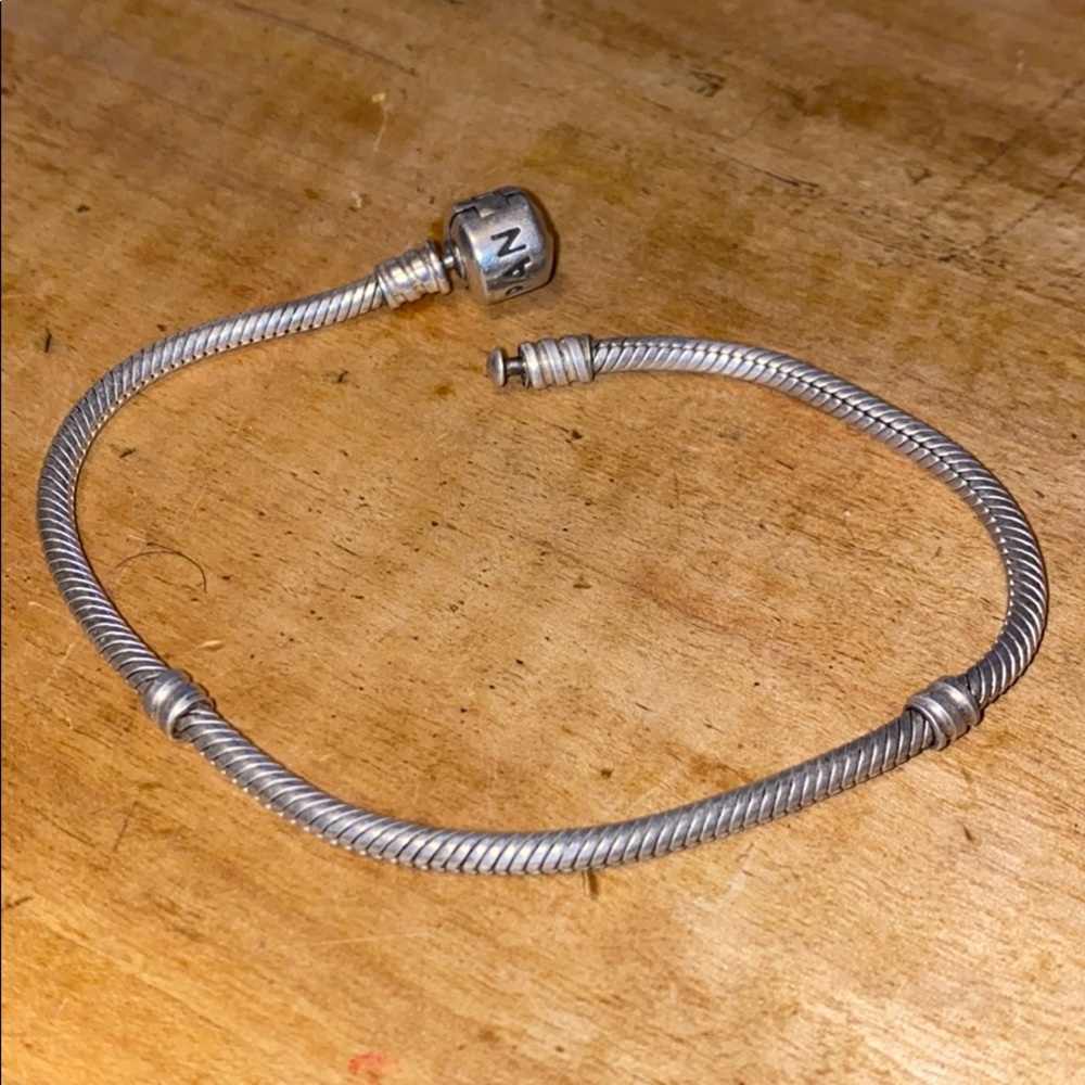 Pandora sterling silver bracelet with barrel clasp